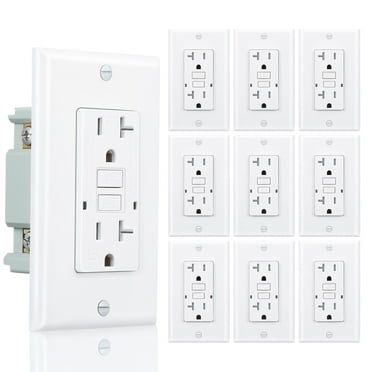 15A GFCI GFI Receptacle Outlet w/Wallplate & LED Indicator - UL ...