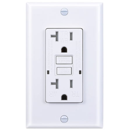 3GRACE 20 Amp GFCI Outlet, Tamper-Resistant, Weather Resistant Receptacle Indoor or Outdoor Use, LED Indicator with Decor Wall Plates and Screws, UL Listed, White (1 Pack) price history and forecast - 3GRACE WTST20