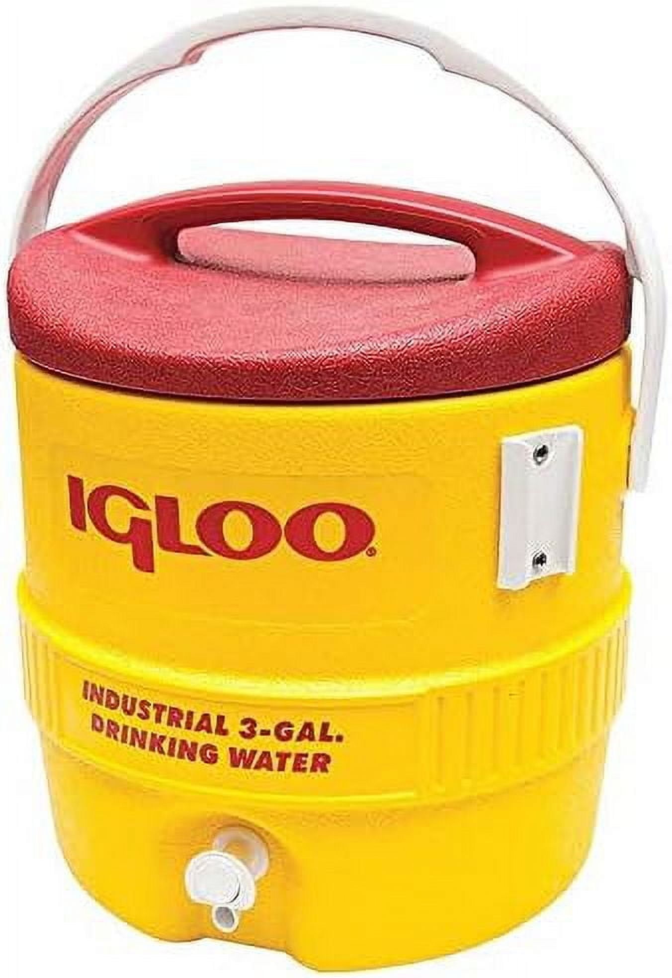 Igloo 3 Gallon Industrial Water Cooler - Plastic - 1 Each, Red/Yellow