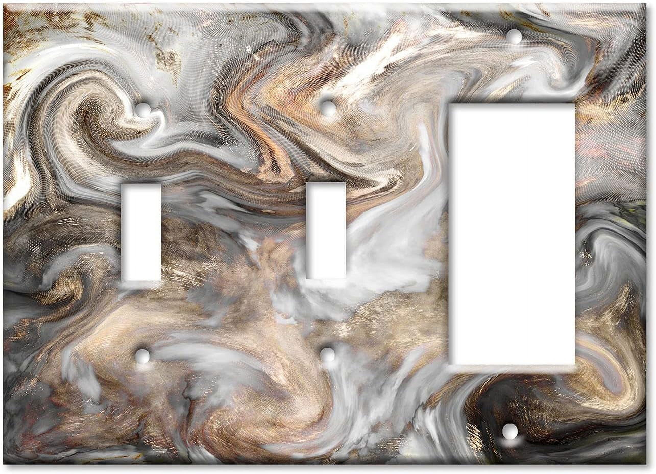 3Gang Combination Switch Plate Toggle Toggle Decora Grey Brown Swirl ...