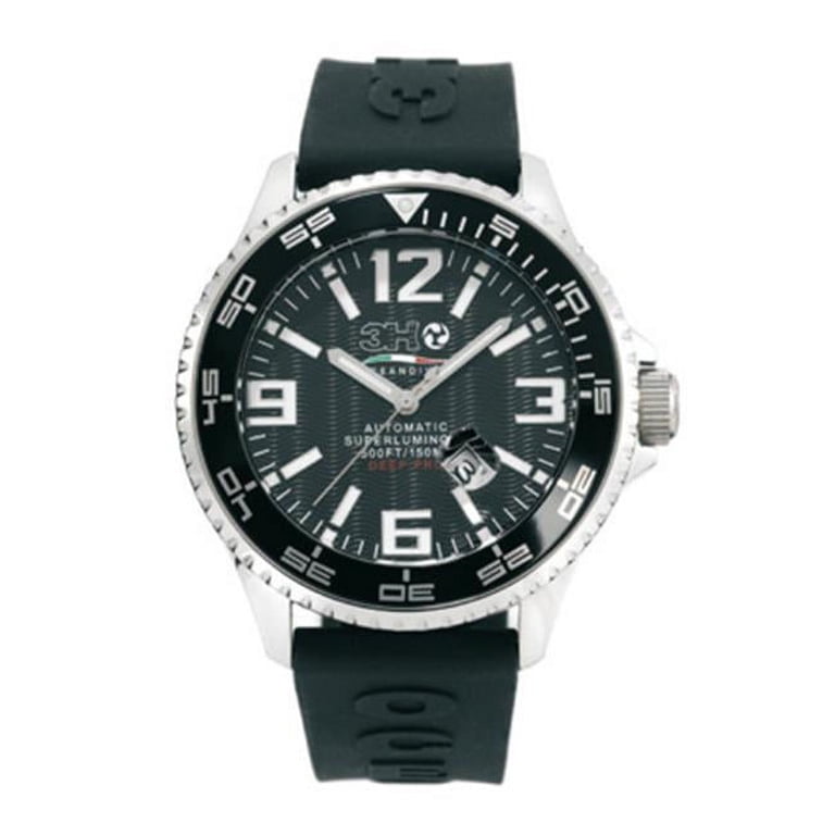 3H Italia DPS1N 52mm Ocean Divers Steel Watch Black Face - Walmart.com
