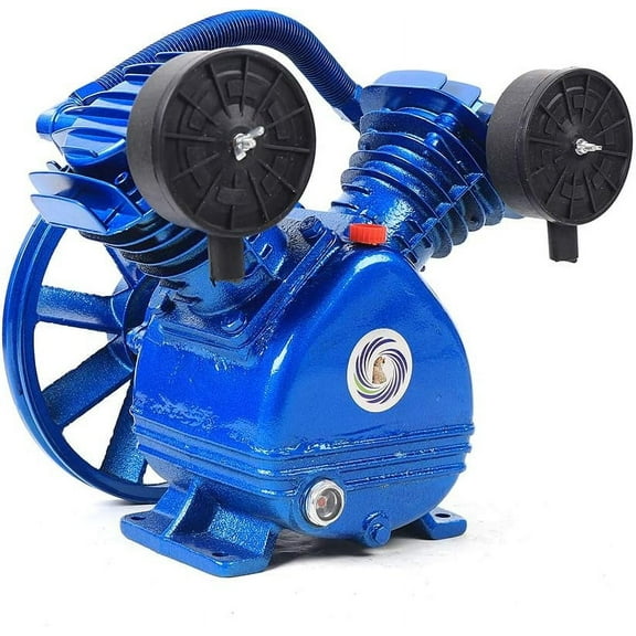 3HP 2 Piston V Style Twin Cylinder Air Compressor Head Pump 115PSI Air Compressor Pump Replacement Single Stage, V-0.25/8 (US Stock)
