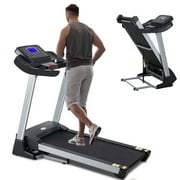3HP & 20" Folding Treadmill, 15 Preset Exercise Programs, 3-6.8 Degrees Ascension Angle, 15% Electric Incline, 300 lbs Weight Capacity, Large LCD Display