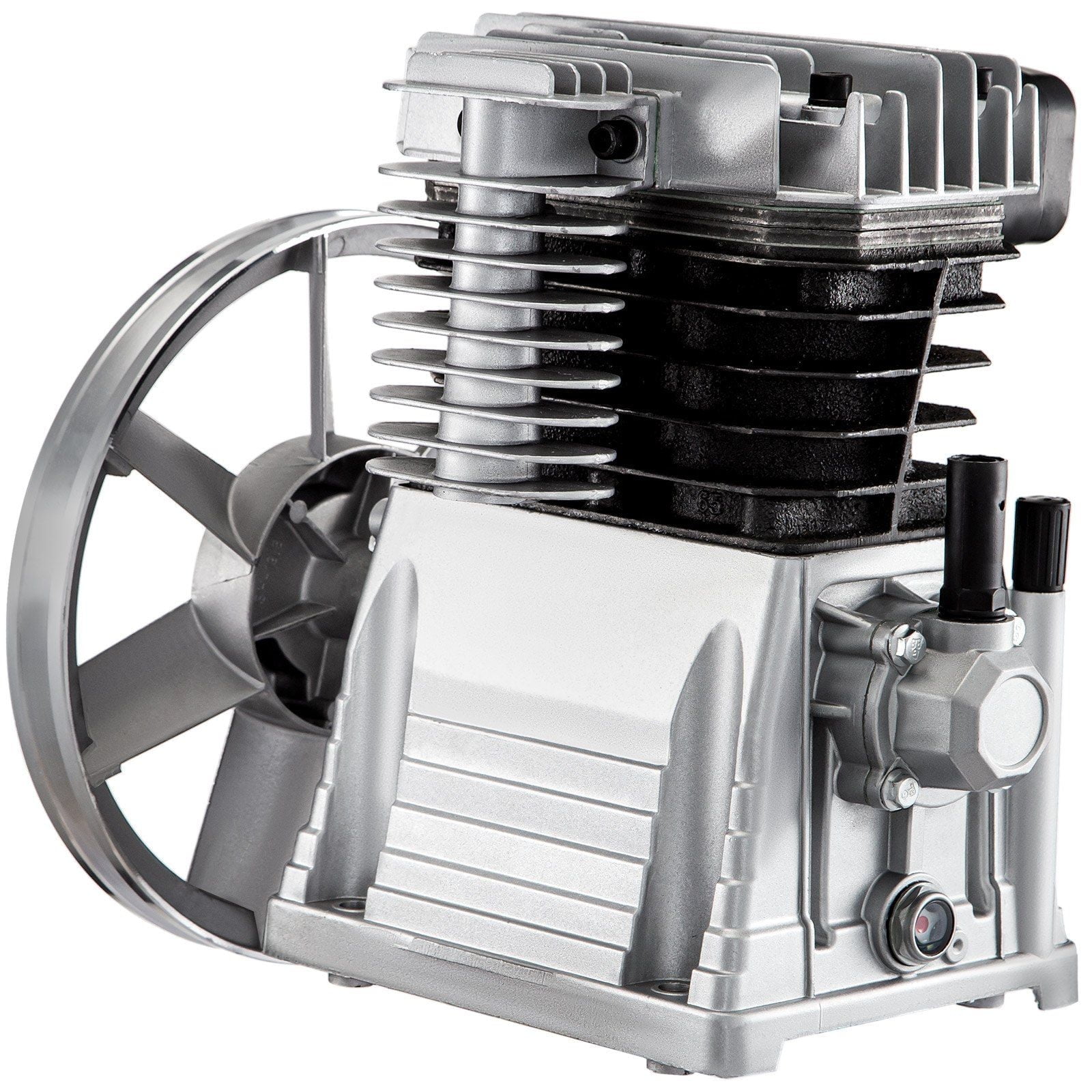 3HP Air Compressor Pump, 11CFM Industrial Piston Pump, 1300RPM Single-Stage Twin Cylinder Compressor Head, Splash Lubrication, Aluminum Alloy (for Walmart)