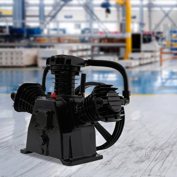 3HP Electric Air Compressor Pump with 3 Cylinder Heads, Low Noise, High Efficiency, and Fast Heat Dissipation for Industrial Use Includes 3 Air Filter Mufflers