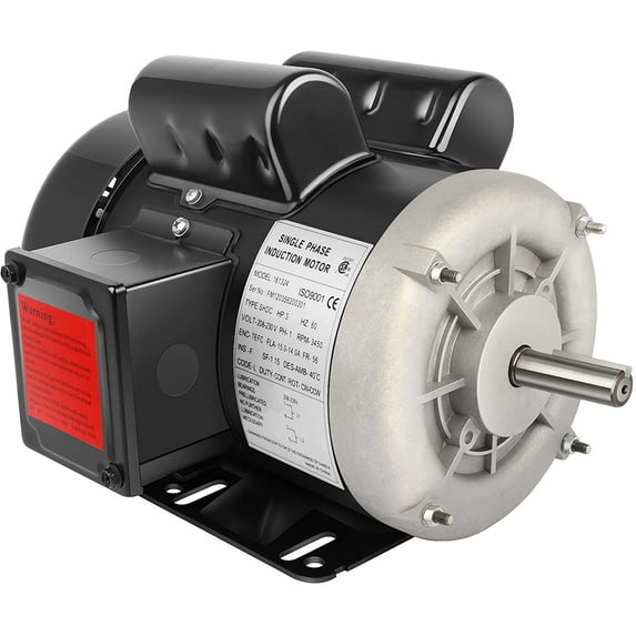 3HP Electric Motor Farm Duty Single Phase Motor 3450RPM 208-230V 56 Frame 5/8" Shaft 60HZ CW/CCW TEFC 2 Pole