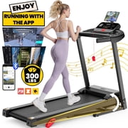 3HP Incline Treadmill w/ 300lb Capacity, Portable Folding Treadmill for Home w/ Bluetooth Dual Speakers, 64+6+1 Programs, Virtual Run w/ Multi APP, Exercise Equipment Treadmill for Walking Jogging