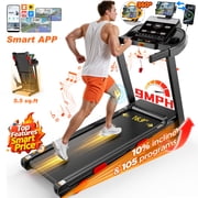 300 lbs Capacity Portable Treadmill for Home&Office, 3.75HP Brushless Motor Treadmill with Manual Incline, 105 Programs, APP Control, Tablet Holder, 9MPH, Exercise treadmill for Walking, Jogging