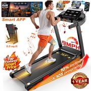 300 lbs Capacity Portable Treadmill for Home&Office, 3.75HP Brushless Motor Treadmill with Manual Incline, 105 Programs, APP Control, Tablet Holder, 9MPH, Exercise treadmill for Walking, Jogging