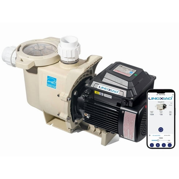 3HP Variable Speed Pool Pump - Energy Star Certified Inground Pool Pump, 208-230V Self-Priming Motor, 10800 GPH High Flow, Waterfall Pool Pumps with 2-Inch Fittings