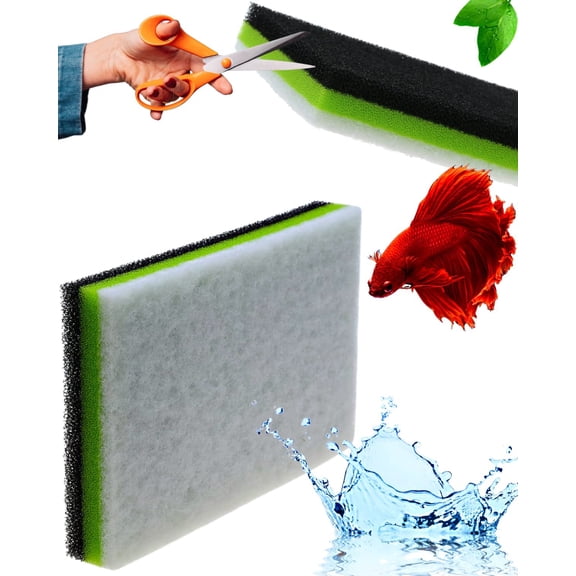 3IN1 Aquarium Filter Sponge Foam Pads - Filter Media for 20 Gallon Betta Fish Tank Supplies, Brine Shrimp Coarse Sponge Bio Filter Sheet - Filter Sponge Accessories (3IN1 Filter Sponge)