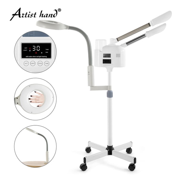 3IN1 Hot/Cold Professional Facial Steamer Ozone with 5X Magnifying Lamp LCD Touch Keys Skin Care Salon Beauty