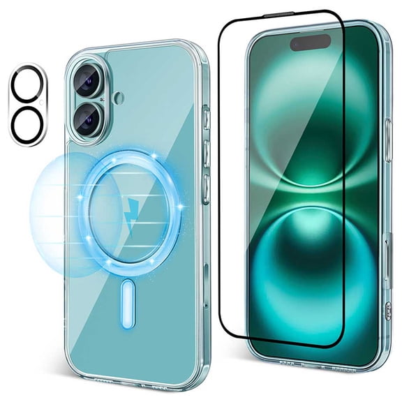 3INUS S61 2-in-1 Hardness Screen Protector for iPhone 16 6.1" Magnetic Case and 9H , Compatible with Magsafe, Shockproof - Crystal Clear Not Yellowing