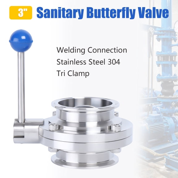 3In Tri Clamp Clover Butterfly Valve Stainless Steel Sanitary Butterfly Valve