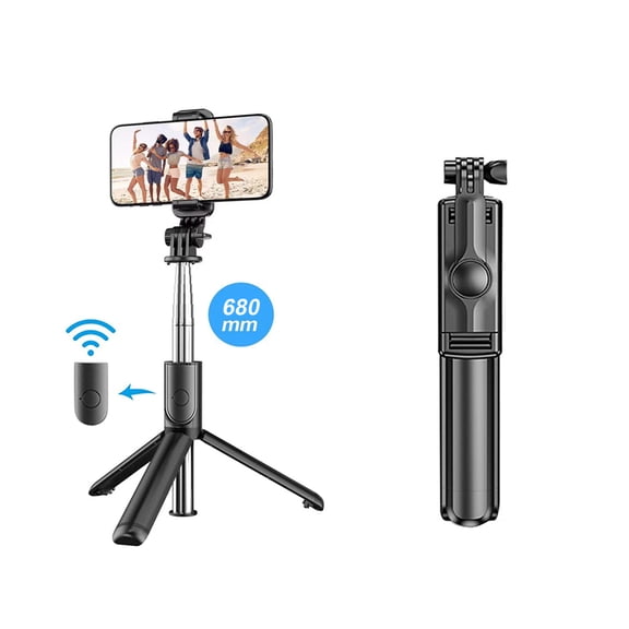 3In1 Bluetooth Wireless Selfie Tripod With Fill Light Shutter Remote Control Portable Foldable Monopod For iPhone Smart Phone