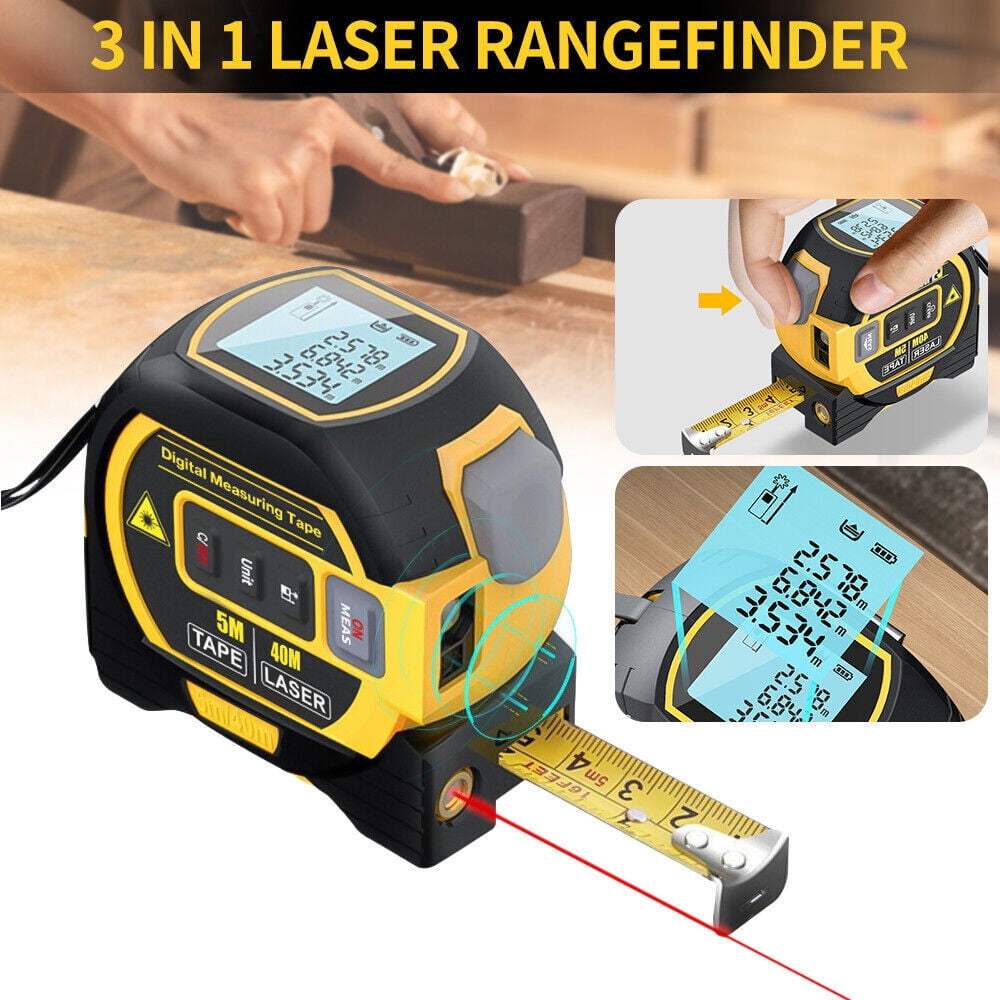 3In1 Laser Tape Measure Laser Rangefinder Digital Tape Range Finder Measure Tool