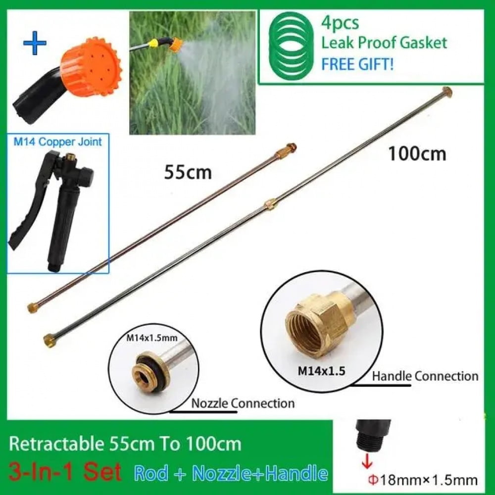 3In1 Stainless Steel 1m Retractable Spraying Rod Copper Connector ...