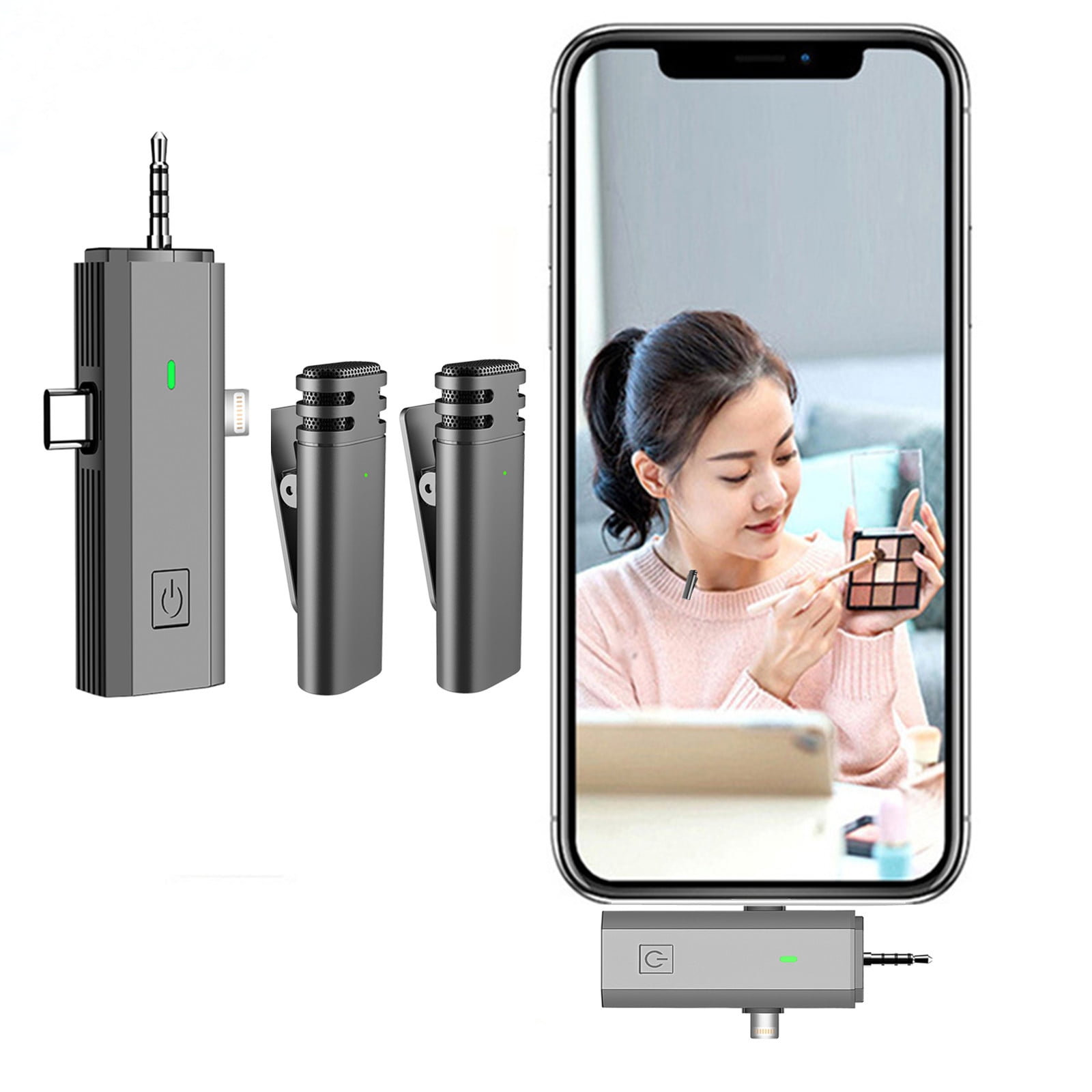 3In1 Wireless Lavalier Microphone, Mini Microphones With Clearer Audio