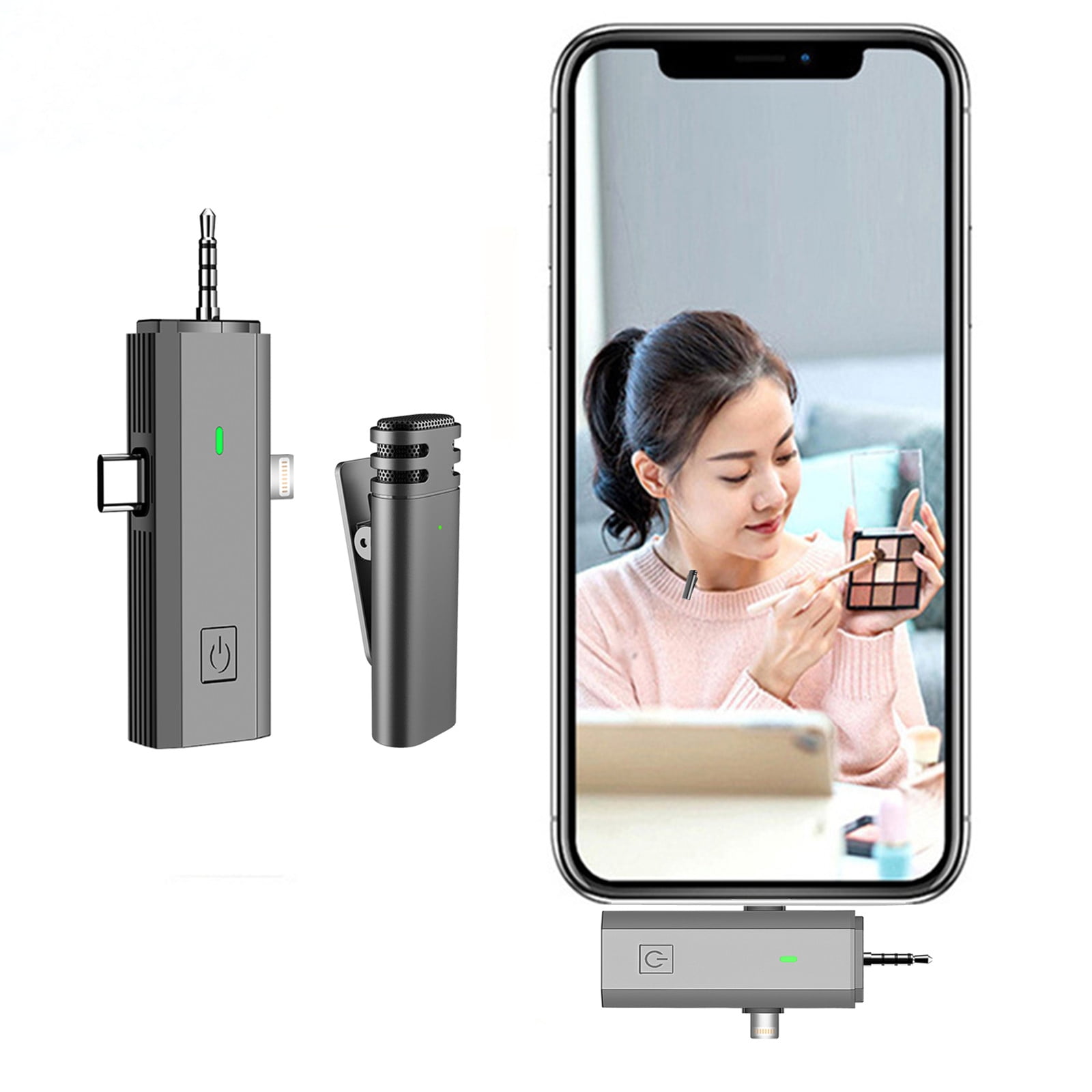 3In1 Wireless Lavalier Microphone, Mini Microphones With Clearer Audio