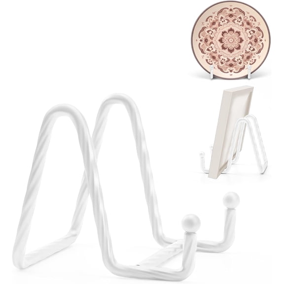 3Inch 3Pack Picture Easels for Display, Metal Decorative Plate Stand, White Holder Frame Stands Stand - Display Sign,Book