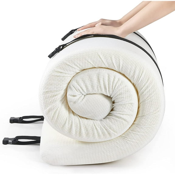 3Inch Cot Mattress Topper,Narrow Twin Foam Mattress for Camping Cot,Sofa Bed,Pull Out Chair Cushion,Portable,Roll Up Surpportive Sleep Pad(75 x 30)