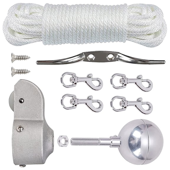 3Inch Flagpole Ball Top 2Inch Flag Truck With Nylon Pulley For 1.6-2Inch Poles