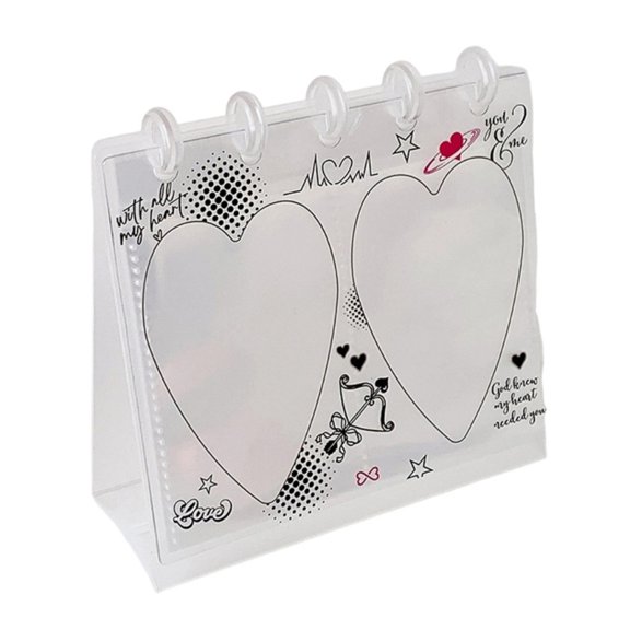 3Inches Mini Calendar Photo Album Standing Picture Album Clear Photo Card Holder With 20 Pocket Tabletop Display
