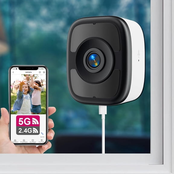 3K 5MP Window Camera, Indoor Window Camera for , 2.4G/ 5G Safe View Cameras with Night Vision, Person & Detection, 2 Way Talk, 24/7 Recording