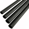 thumbnail image 1 of 3K Carbon Fiber Tubes - Set of 2, Length 500mm, Outer Diameter 17mm, Inner Diameter 13mm, Plain Weave Glossy, 1 of 7