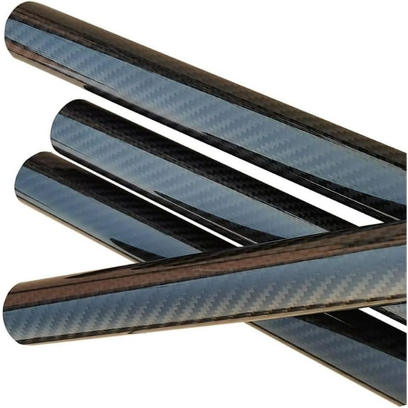 3K Carbon Fiber Tubes - Set of 2, Length 500mm, Outer Diameter 7mm, Inner Diameter 5mm, Twill Glossy