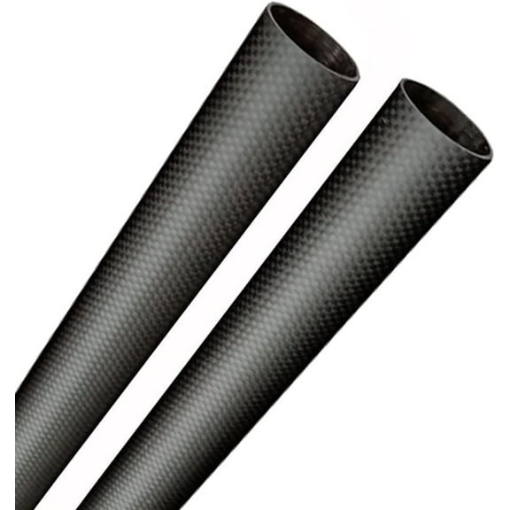 3K Carbon Fiber Tubes - Set of 2, Length 500mm, Outer Diameter 8mm, Inner Diameter 6mm, Plain Weave Matte