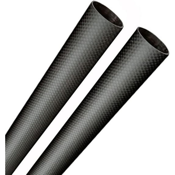 3K Carbon Fiber Tubes - Set of 4, Length 300mm, Outer Diameter 25mm, Inner Diameter 22mm, Plain Weave Matte