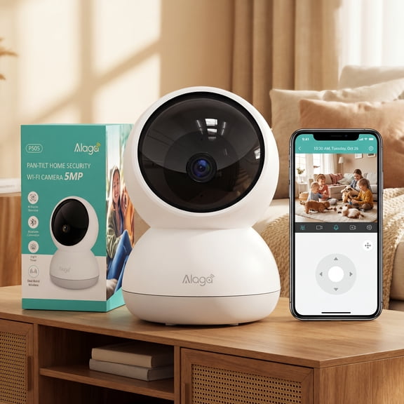 3K Indoor Security Camera, 5G & 2.4G WiFi, 360 Pan/Tilt, Human/Pet/Motion AI, Night Vision, 2-Way Audio, Indoor Camera With Phone App, Works With Alexa Assistant