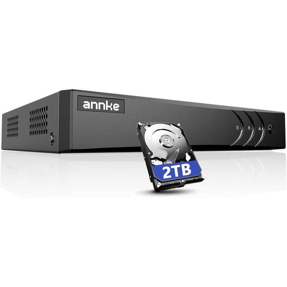 3K Lite 8CH Di ital Video Recorder, H.265+ Hybrid 5-in-1 DVR with AI Human/Vehicle Detection, Work with 3K/5MP/4MP/2MP TVI/AHD/CVI/CVBS Cameras for Home Business Surveillance, 2TB HDD Included