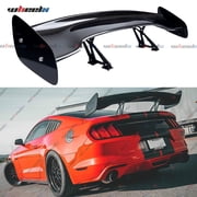 3K Real Carbon Fiber 57inches Universal Rear Spoiler, Adjustable Angles GT Racing Style Trunk Exterior High Kick Tail Deck Lid Splitter Wing Lip Man Gift Mustang Camaro Corvette