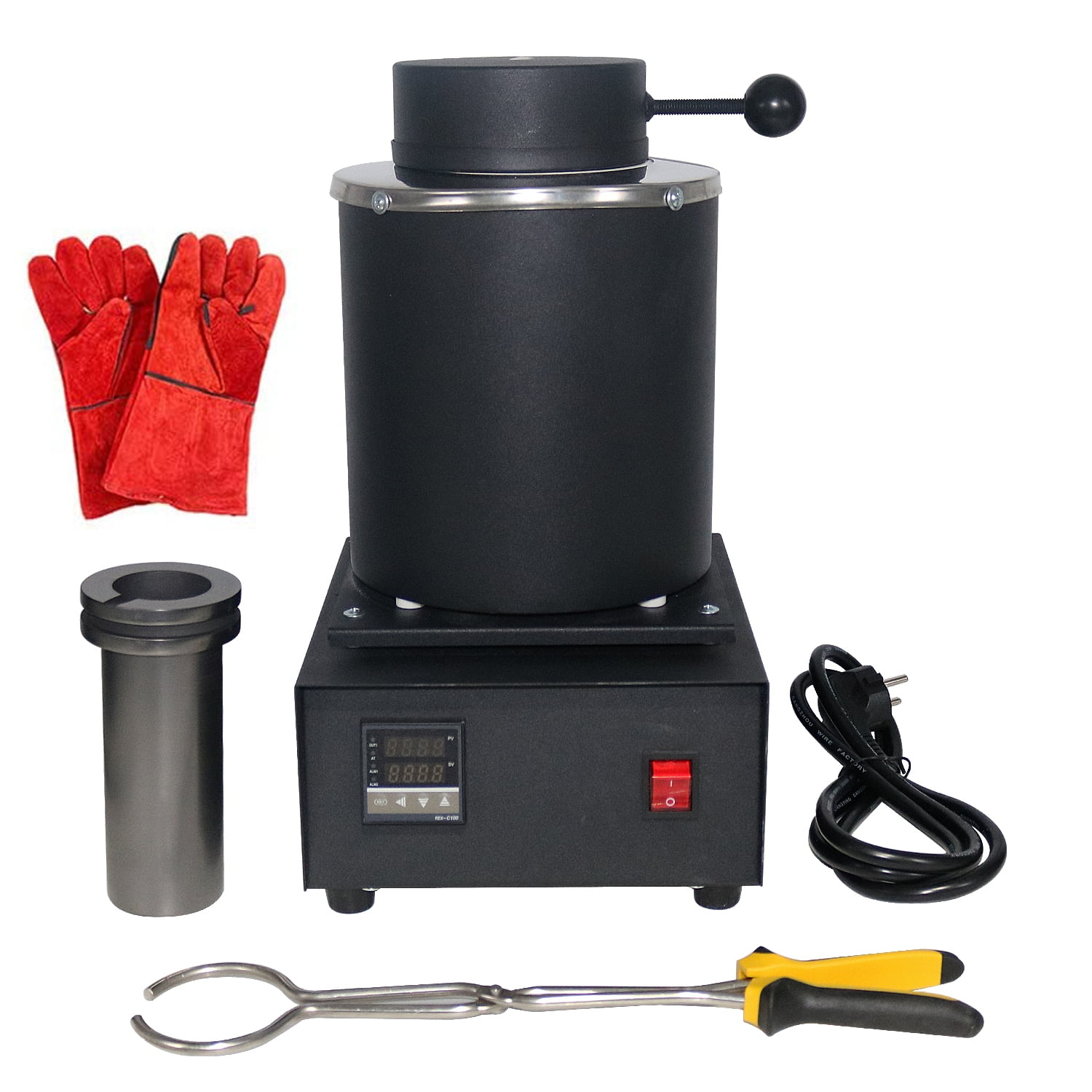 3KG Gold Melting Furnace,1400W 2000F Digital Electric Melting Furnace