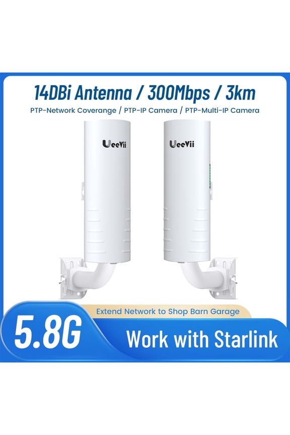 3KM 5.8G 100Mbps WIFI Bridge Wireless Access Point , Outdoor CPE WIFI Extender,Extend Network to Shop Barn Garage