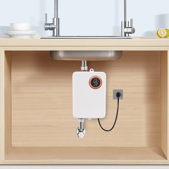 3KW Electric Tankless Water Heater Instant Hot Shower Kitchen Heater LED Display