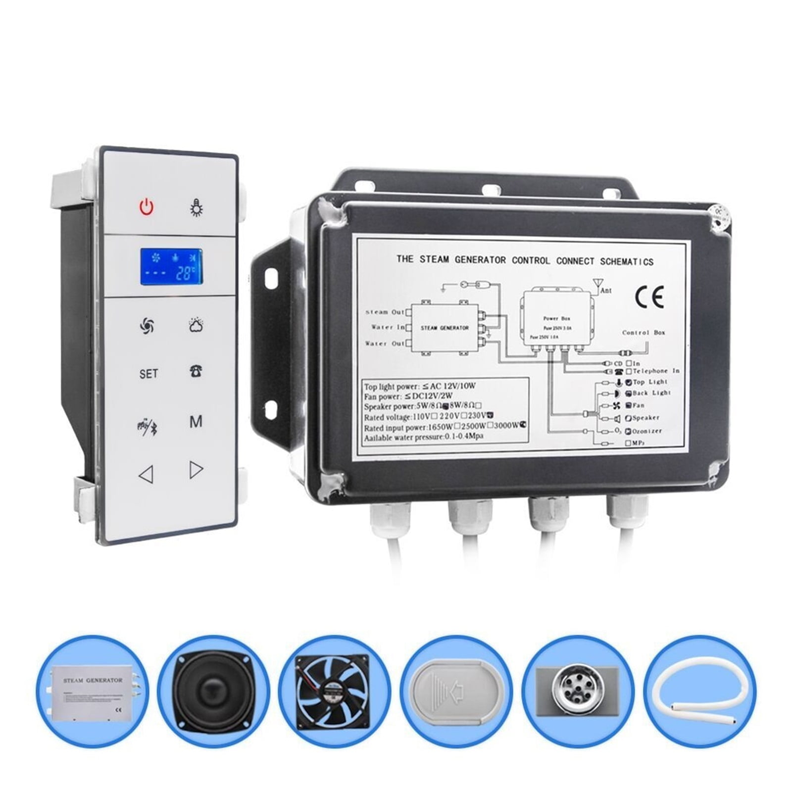 3KW Wall Mounted Mini Steam Sauna Machine, Shower Steam Bath ...