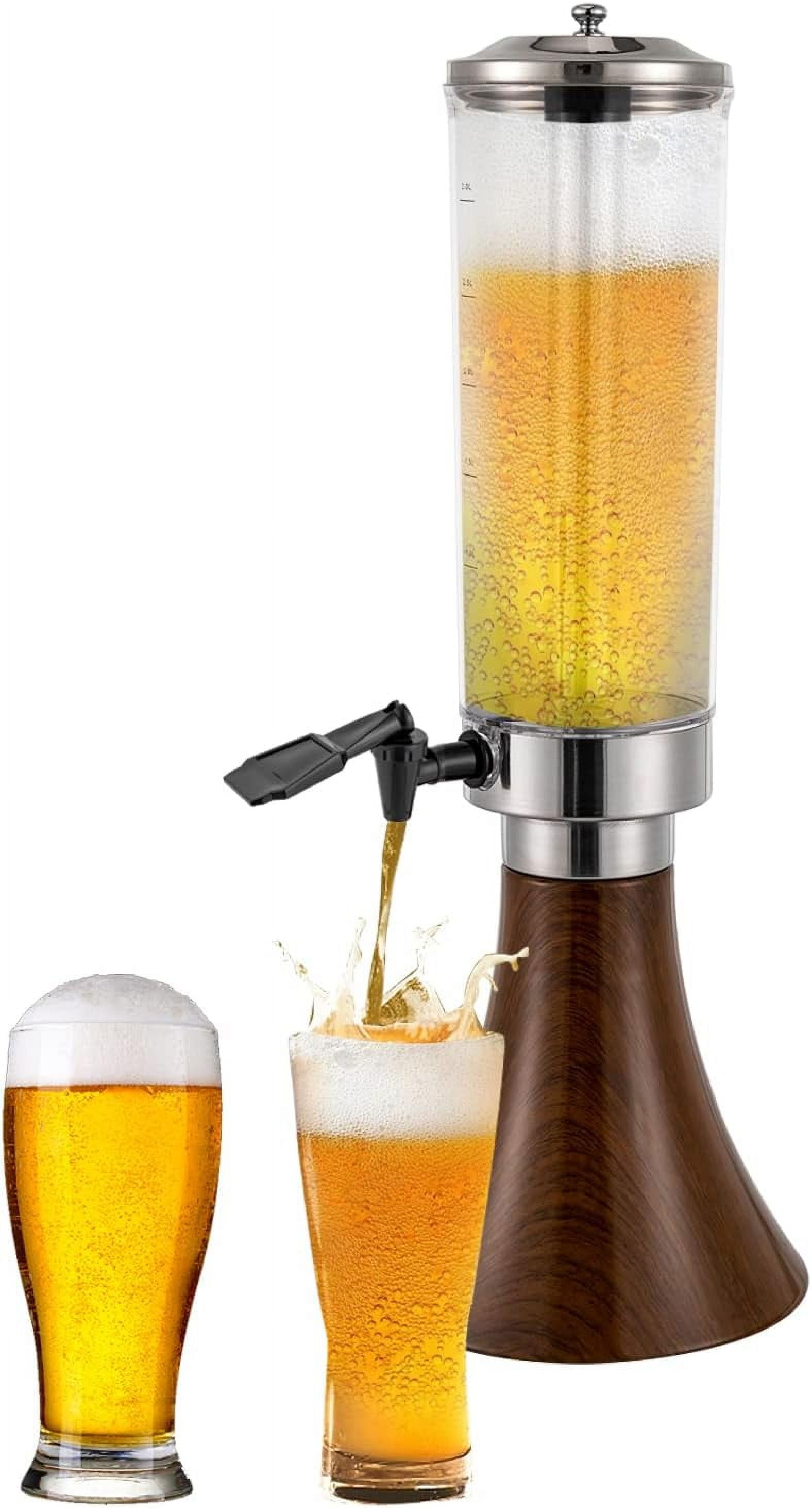 3L/101oz Beer Tower, Tower Dispenser with Ice Tube and LED Light
