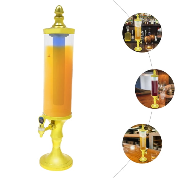 3L/102oz Beer Tower Dispenser Drink Beverage Tower Dispenser with Ice Tube LED