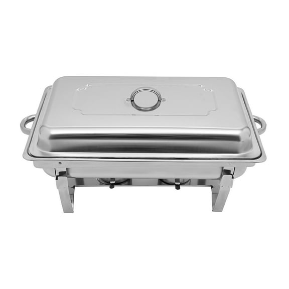 3L/3.17QT 3 Food Tray Rectangle Catering Warmer Server Roll Top Chafing Dish Buffet Set