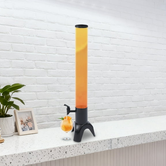 3L 7.48inch Beer Tower Dispenser Cylinder Plastic Clear Liquor Tower Dispenser with Removable Ice Tube