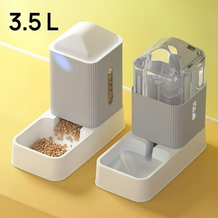 3L Auto Gravity Feeder-All-in-One Pet Food & Water Dispenser with Removable Bowls, Large Capacity No Battery Needed,Ideal for Cats/Dogs, Perfect Gift for Pet Owners - Easy Clean & Space-Saving Design