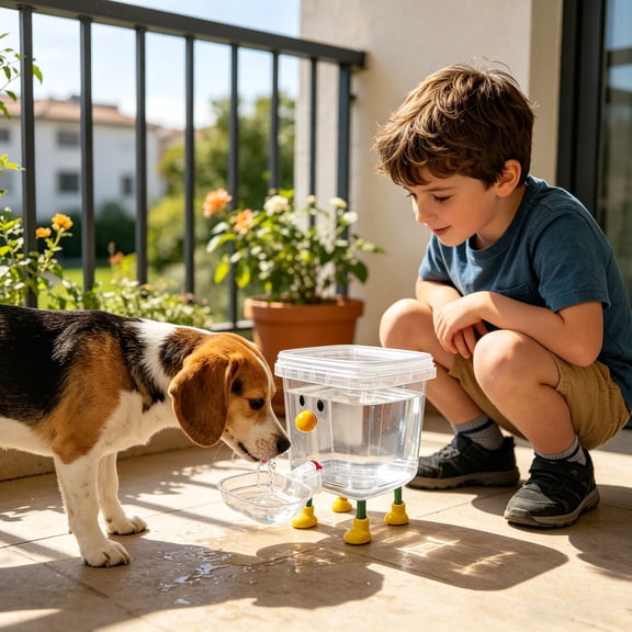 3L Automatic Pet Water Dispenser, Cartoon Chicken-Shaped Gravity Feeder, Leak-Proof Waterer, Elevated for Cats/Dogs-Yellow