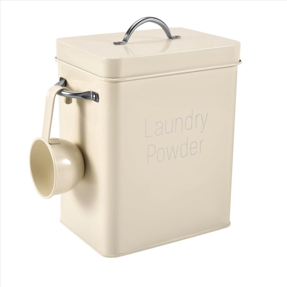 3L Beautiful Powder Laundry Powder Boxes Storage with Scoop Creamy White