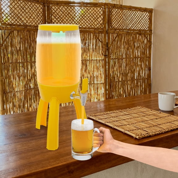 3L Beer Dispenser, Beer Dispenser with Ice Tube and Spigot, Beer Dispenser with LED