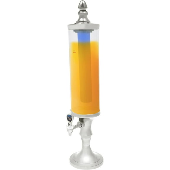 3L Beer Tower Dispenser with Ice Tube and Light-Tabletop Beer Dispenser 3.2Qt. /102oz,Margarita Mimosa Tower Drink Dispenser with Tap, Freeze Tube to Keep Beverages Cold, Perfect for Bar Restaurants