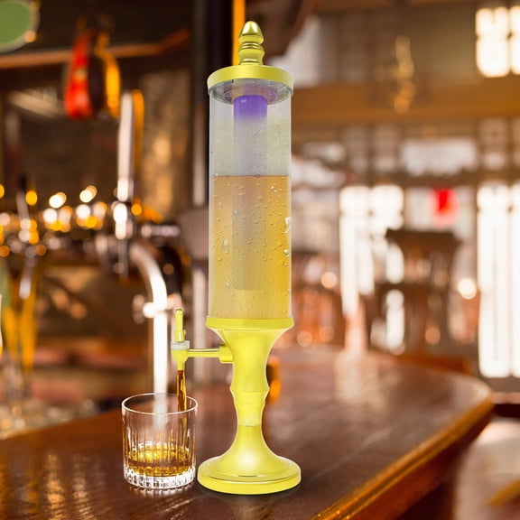 3L Beer Tower Dispenser with Ice Tube and Colorful LED Lights