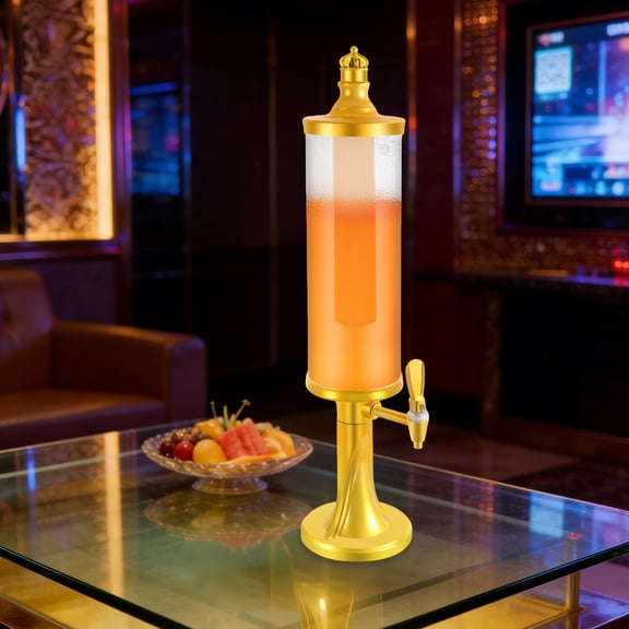 3L Beverage Dispenser with LED Light, Tabletop Drink Tower with Tap, Beer and Juice Dispenser for Parties, Bars and Home Use